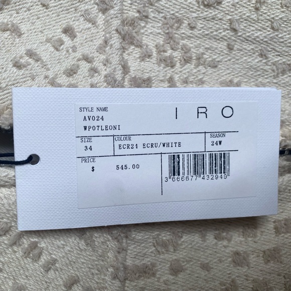 NWT IRO LEONI CROPPED JACKET Size FR 34 (XS/S) $545 - Picture 9 of 16